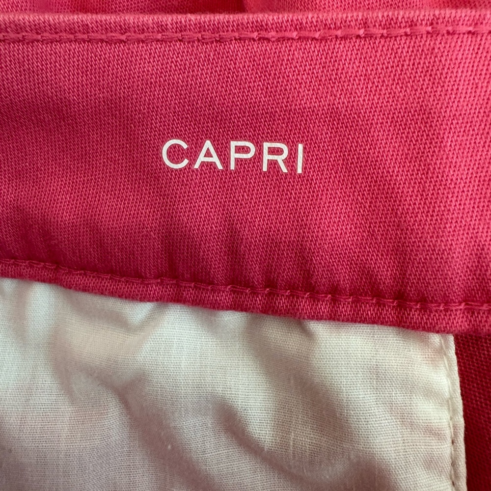 Hot Pink Barbie Preppy Chinos Cotton Spandex Capris Summer Colorful Pants Size 8 - Picture 4 of 8